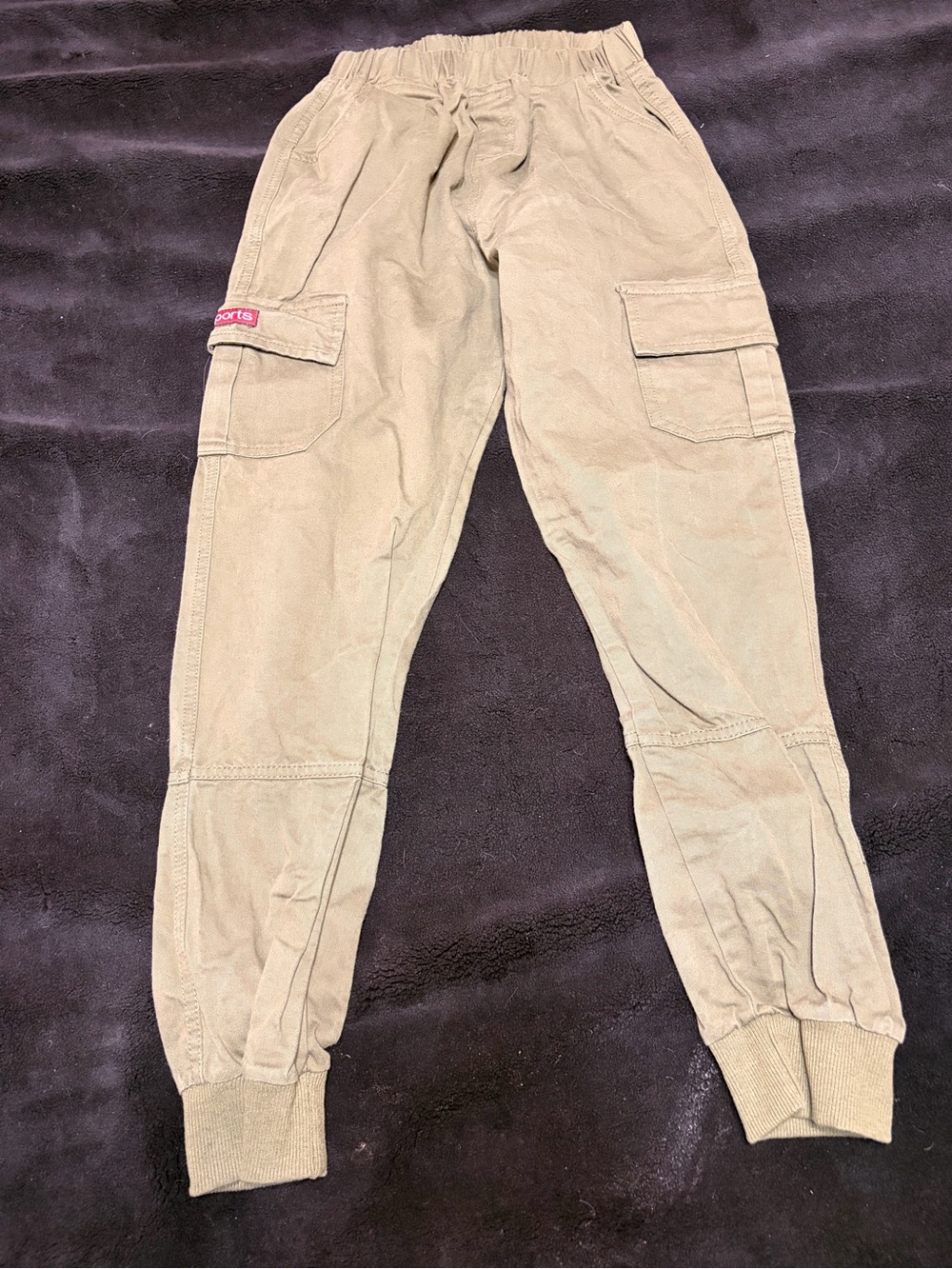 Kids Cargo Jogger Pants in olive Green -